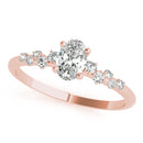 Oval Scatter Shoulders Engagement Ring