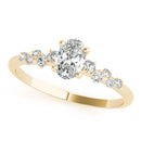 Oval Scatter Shoulders Engagement Ring