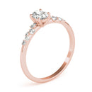 Oval Scatter Shoulders Engagement Ring