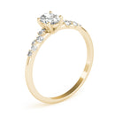 Oval Scatter Shoulders Engagement Ring