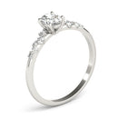 Oval Scatter Shoulders Engagement Ring