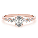 Oval Scatter Shoulders Engagement Ring