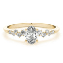 Oval Scatter Shoulders Engagement Ring
