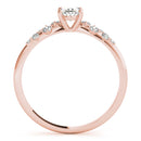 Oval Scatter Shoulders Engagement Ring