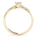 Oval Scatter Shoulders Engagement Ring