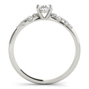 Oval Scatter Shoulders Engagement Ring