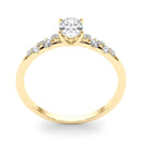 Oval Scatter Shoulders Engagement Ring