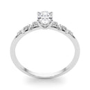 Oval Scatter Shoulders Engagement Ring