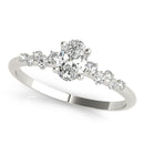 Oval Scatter Shoulders Engagement Ring