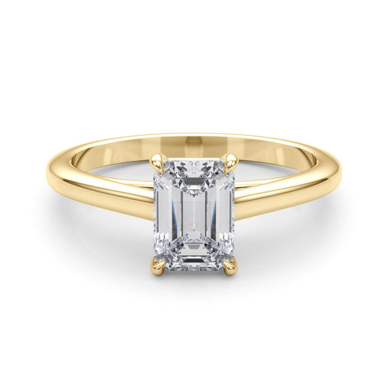 Emerald Solitaire Engagement Ring