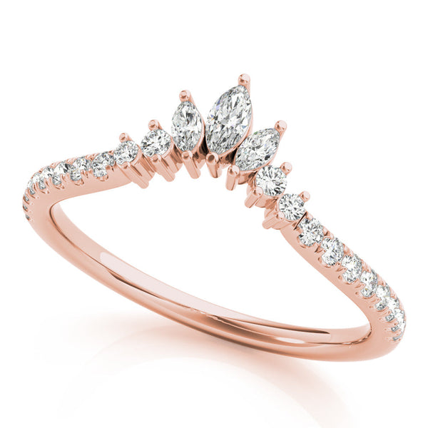 Marquise Chevron Pavé Wedding Ring