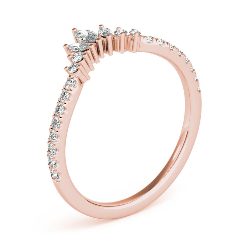 Marquise Chevron Pavé Wedding Ring