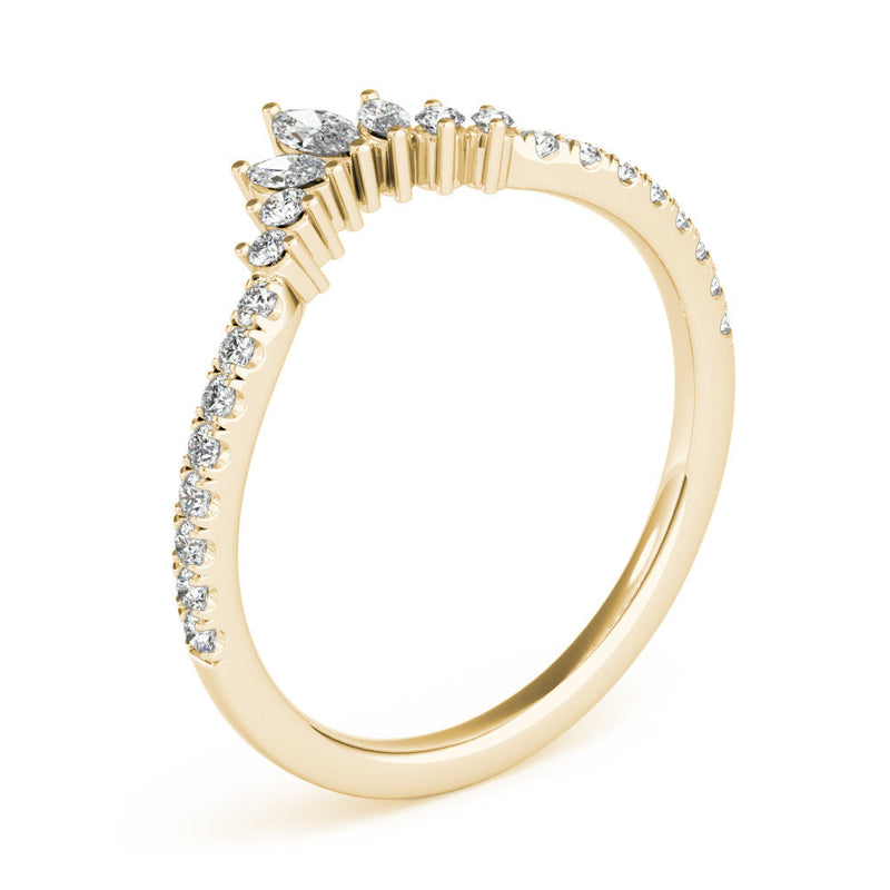Marquise Chevron Pavé Wedding Ring