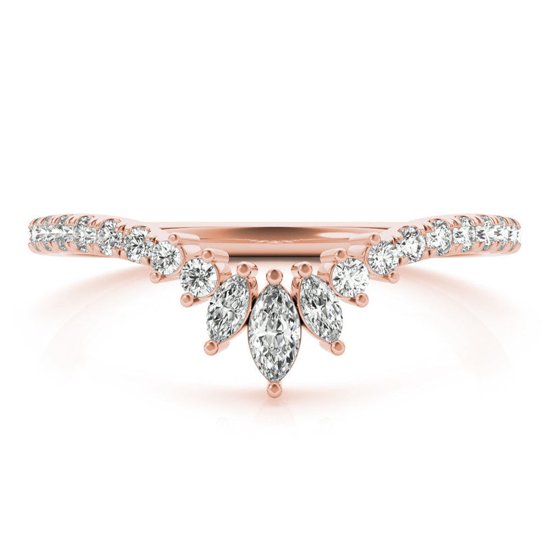 Marquise Chevron Pavé Wedding Ring