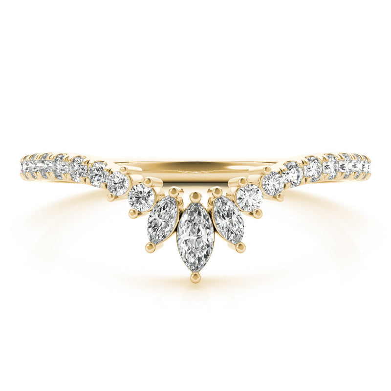 Marquise Chevron Pavé Wedding Ring