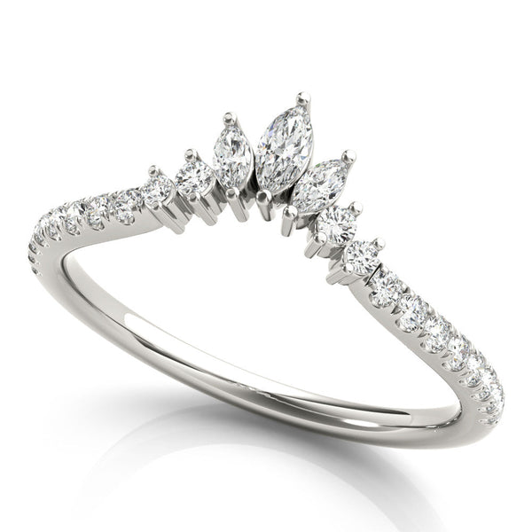 Marquise Chevron Pavé Wedding Ring