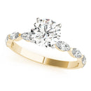 Round Cut Marquise Shoulders Engagement Ring