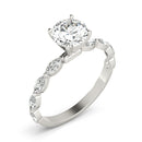 Round Cut Marquise Shoulders Engagement Ring