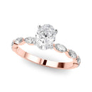 Oval Cut Marquise Shoulders Engagement Ring