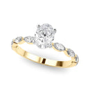 Oval Cut Marquise Shoulders Engagement Ring