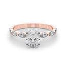 Oval Cut Marquise Shoulders Engagement Ring