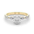 Oval Cut Marquise Shoulders Engagement Ring