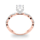Oval Cut Marquise Shoulders Engagement Ring