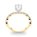 Oval Cut Marquise Shoulders Engagement Ring