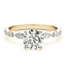 Round Cut Marquise Shoulders Engagement Ring
