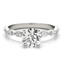 Round Cut Marquise Shoulders Engagement Ring