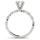 Round Cut Marquise Shoulders Engagement Ring