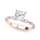 Princess Cut Marquise Shoulders Engagement Ring