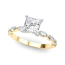 Princess Cut Marquise Shoulders Engagement Ring