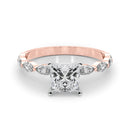 Princess Cut Marquise Shoulders Engagement Ring