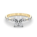 Princess Cut Marquise Shoulders Engagement Ring