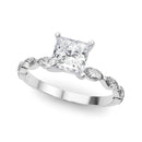 Princess Cut Marquise Shoulders Engagement Ring