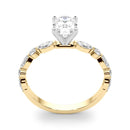 Round Cut Marquise Shoulders Engagement Ring