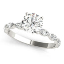 Round Cut Marquise Shoulders Engagement Ring