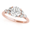 Round Cut Shoulders Engagement Ring