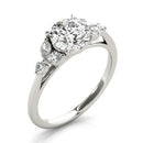 Round Cut Shoulders Engagement Ring