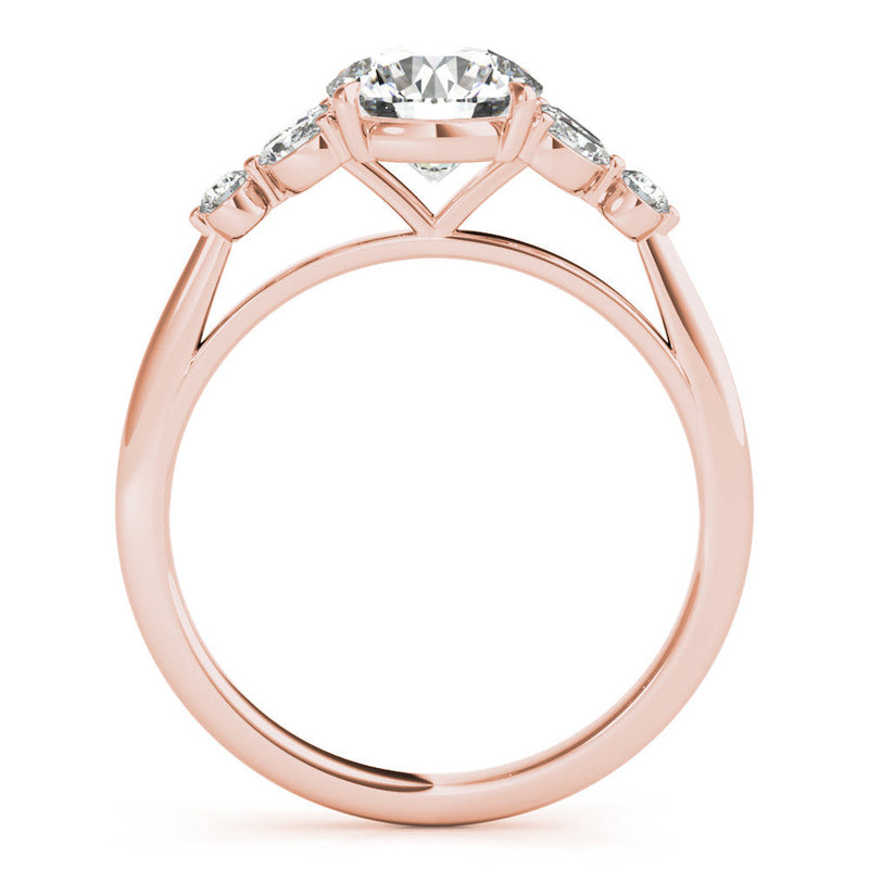Round Cut Shoulders Engagement Ring