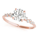 Round Scatter Shoulders Engagement Ring