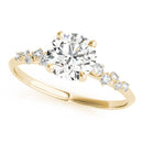 Round Scatter Shoulders Engagement Ring