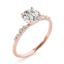 Round Scatter Shoulders Engagement Ring