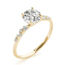 Round Scatter Shoulders Engagement Ring