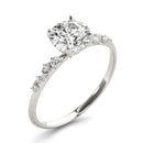 Round Scatter Shoulders Engagement Ring