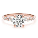 Round Scatter Shoulders Engagement Ring