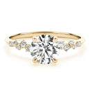 Round Scatter Shoulders Engagement Ring
