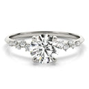 Round Scatter Shoulders Engagement Ring
