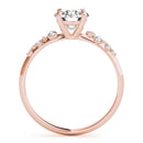 Round Scatter Shoulders Engagement Ring